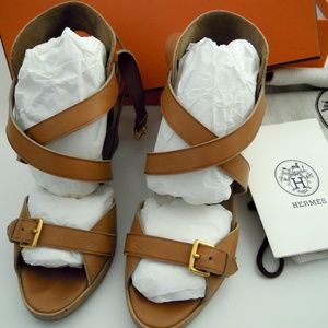 Hermes, Caramel Sandals, Size 36/6